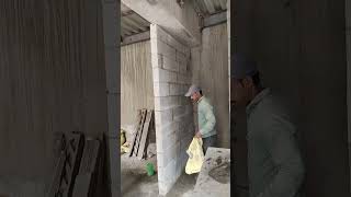 siporex blockwall plasterwork inprogressyoutubeshort [upl. by Pan]