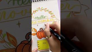 Hello November 🥰  Front Page Idea for Journal 🍂 shorts nhuandaocalligraphy [upl. by Pauwles]