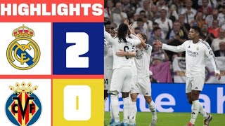 REAL MADRID 2  0 VILLARREAL CF  HIGHLIGHTS LALIGA EA 2425 [upl. by Solrac]