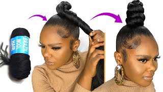 😱 5 MINUTES QUICK HAIRSTYLE USING BRAZILIAN WOOL [upl. by Prudence]