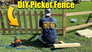 Wood Picket Fence  DIY with Gates [upl. by Philine81]