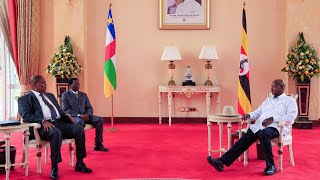 Museveni welcomes President of CAR FaustinArchange Touadéra at State House Entebbe [upl. by Attenrad]