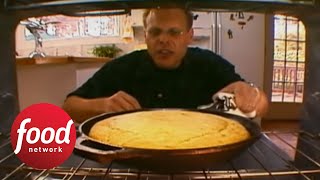 Alton’s Creamed Corn Cornbread  Good Eats  Food Network [upl. by Brogle]