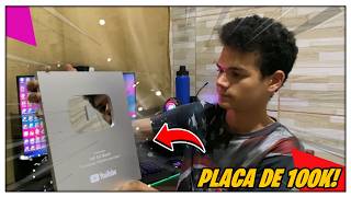 Finalmente… Unboxing da PLACA DE 100K Especial de 100k INSCRITOS [upl. by Llehcam921]