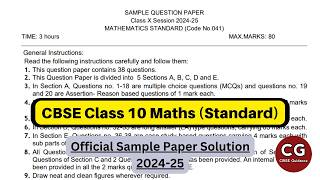 Class 10 Maths Standard Sample Paper 202425  Full Solution  Tips [upl. by Rolo820]