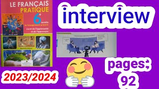 interview français pratique 6ème année primaire page92 [upl. by Corinna855]