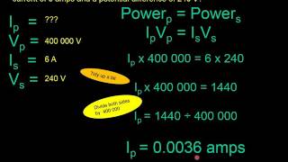 Using the transformer equation   Power in  Power out [upl. by Anaeco896]