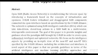 Intelligent O RAN Beyond 5G Architecture Use Cases Challenges and Opportunities [upl. by Alithea]