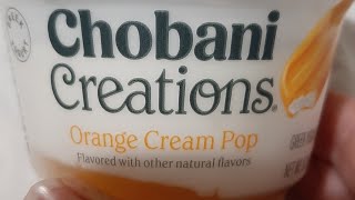 Chobani Creations Orange Cream Pop Greek Yogurt 101824🍊 [upl. by Kessiah]