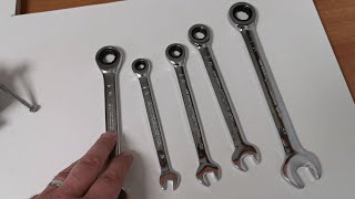 Parkside Ratchet Spanner Set 5 pieces from Lidl or Kaufland  test and review [upl. by Aleafar26]