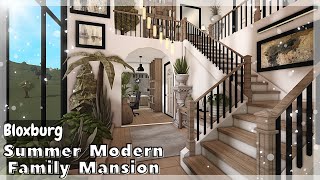 BLOXBURG Summer Modern Family Mansion Speedbuild interior  full tour Roblox House Build [upl. by Anik]