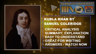 KUBLA KHAN BY Samuel Coleridge  Analysis  Summary [upl. by Ostraw732]