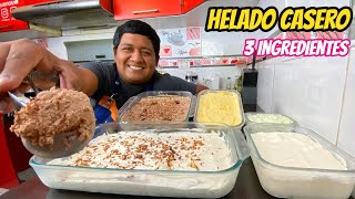 HELADO casero con 3 INGREDIENTES y de 5 SABORES Sin Máquina ¡Receta Super fácil y Barata🍧😍🍨 [upl. by Anide]