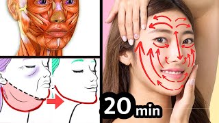 20mins🔥Full Face Lifting Exercise for Jowls Laugh Lines Eye Bags Marionette Lines [upl. by Dorthy115]