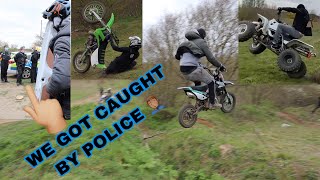 PIT BIKE ADVENTURES  WE GOT CAUGHT BY POLICE [upl. by Nerehs]