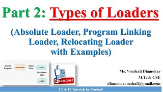 SP 6 Part 2 Absolute Loader  Program Linking Loader  Relocating Loader with Examples  Loaders [upl. by Eisor742]