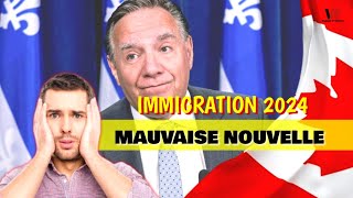 IMMIGRER AU CANADA EN 2024  MAUVAISE NOUVELLE AU QUEBEC [upl. by Aettam358]