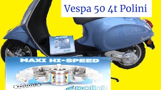 Polini hi speed variator install in vespa primavera 50 4t [upl. by Nwahsd]