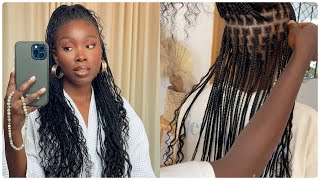 KNOTLESS BRAIDS ON 4C HAIR [upl. by Tansey754]