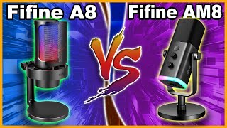 Fifine Ampligame A8 vs Fifine Ampligame AM8  Best Gaming Microphone 2023 [upl. by Ddene]