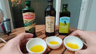 Olive Oil Review  Bertolli vs Lucini vs California Olive Ranch [upl. by Allerus]