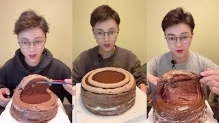 CREPE ASMR chocolate crepe cake  eating show [upl. by Meng985]