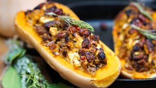 RECETTE COURGE BUTTERNUT FARCIE VEGETARIENNE [upl. by Boff]