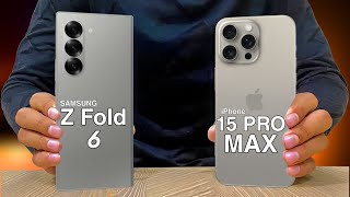 Samsung Galaxy Z Fold 6 Vs iPhone 15 Pro Max Full Comparison amp Features [upl. by Analak]