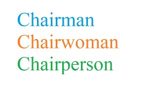 Meaning and difference of Chairman Chairwoman and Chairperson in Hindi Urdu with example sentences [upl. by Rozelle]