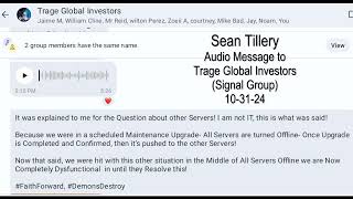 Sean Tillery Trage Signal Message 103124 [upl. by Tailor]