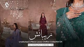 Lamisah Zebaish by Lavish  Luxury Chiffon  Unstitched 3 Piece  Shomi Official [upl. by Anavrin]