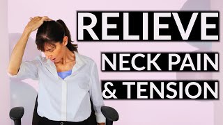 Relieve Neck Pain amp Tension at Your Desk  Daily Physio Routine [upl. by Sherborn166]