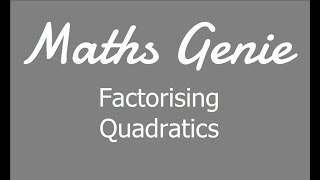 Factorising Quadratics [upl. by Asyal]