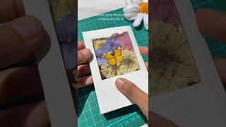 Pressed flowers 🌼 bookmark diycraft watercolor flowerart [upl. by Arahsak]