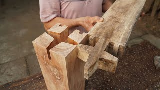 Amazing Connect No Screw With Japanese Woodworking Joints Skills Making Tensegrity Wood Structure [upl. by Hanus]