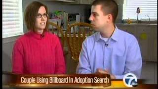 Couple uses billboard to try to adopt a child [upl. by Beaston732]