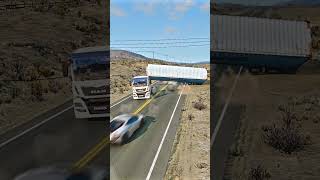 BeamNG Drive Realistic Freeway Crashes 218 shorts dangerousovertaking speedaccident crashmoment [upl. by Suidualc]