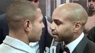 KELL BROOK v CARSON JONES GO HEAD TO HEAD EXCLUSIVE  FOR iFILM LONDON [upl. by Aletta]