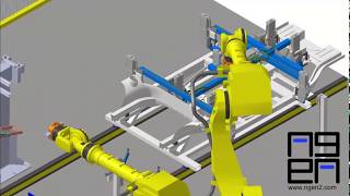 Automotive SpotWelding Demo  DELMIA Robot Simulation [upl. by Aekin360]