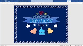 Design Beautiful Birthday Cards in Word [upl. by Sedrul]