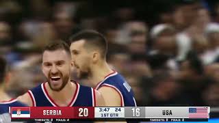 USA VS SERBIA  Basketball OLYMPICS Highlight part 1 [upl. by Ailekahs]