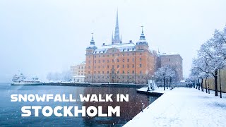 Sweden Stockholm 4K  Snowy Winter Walk 2022 [upl. by Marielle495]