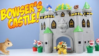 Super Mario Deluxe Bowsers Castle Playset World of Nintendo Toys [upl. by Hseham]