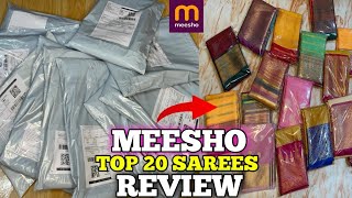 Meesho saree haul top 20 Trending best affordable sarees unboxing and reviewwedding festival haul [upl. by Azil593]