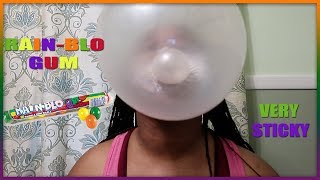 ASMR  VERY STICKY RAINBLO Gum  Chewing Blowing and Popping [upl. by Yelsehc]