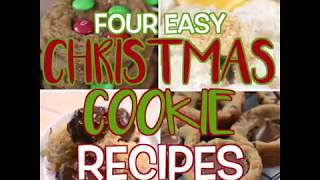 4 Easy Christmas Cookie Recipes  4 recetas fáciles de galletas de Navidad [upl. by Natalina]