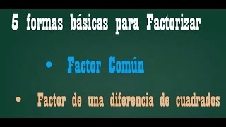 Factorización común y de una diferencia de cuadrados 😎 [upl. by Ritz924]