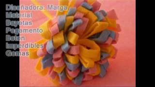 Broche de flor de fieltro o bayeta por vero4casa [upl. by Shinberg]