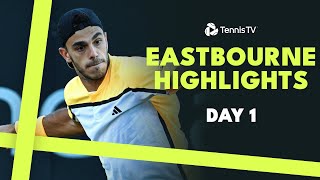 Cerundolo vs Giron Shang Etcheverry amp Purcell Play  Eastbourne 2024 Highlights Day 1 [upl. by Kerman]