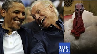 FLASHBACK Obama cracks Biden joke at final turkey pardon [upl. by Gannes]